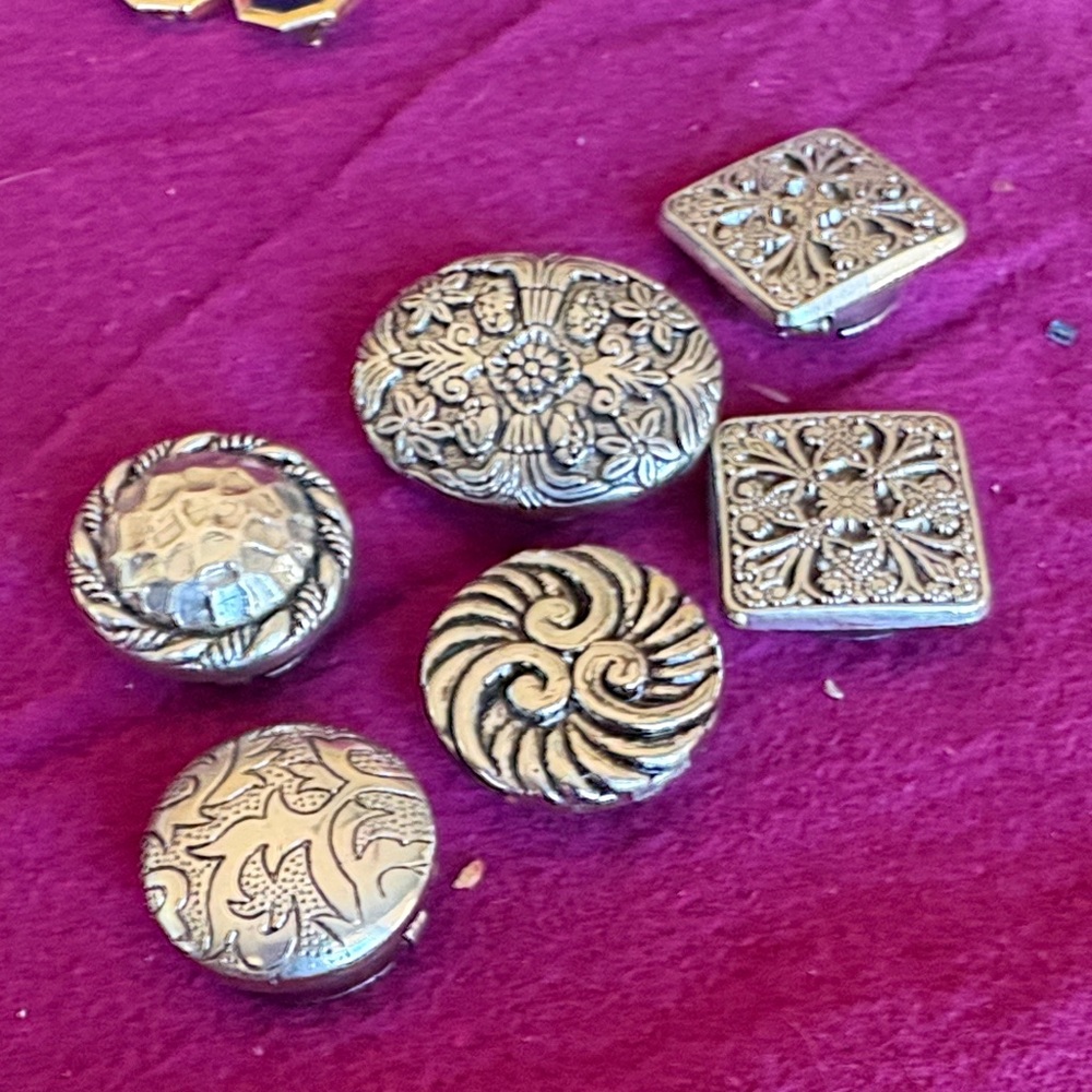 Set of Decorative Silver Button covers
